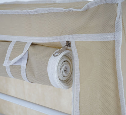 Schoenenkast Campingkast Vouwkast stof 140x52x18cm crème