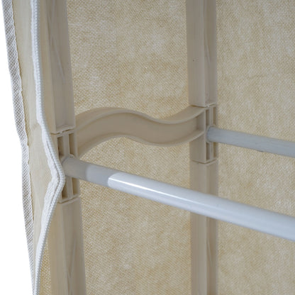 Schoenenkast Campingkast Vouwkast stof 140x52x18cm crème