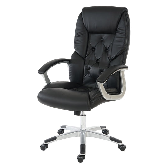 Professionele bureaustoel L42 XXL, directiedraaistoel, 150kg belastbaar kunstleder ~ zwart