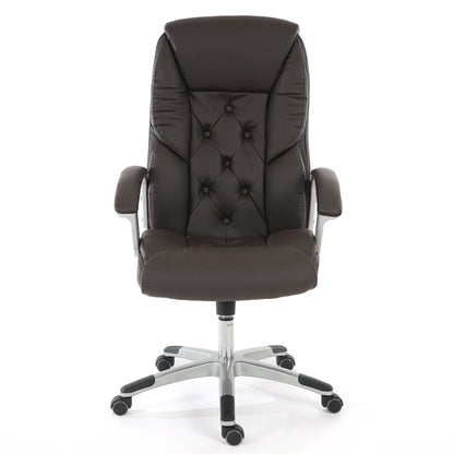Professionele bureaustoel L42 XXL, directiedraaistoel, 150kg belastbaar kunstleder ~ bruin