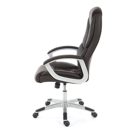 Professionele bureaustoel L42 XXL, directiedraaistoel, 150kg belastbaar kunstleder ~ bruin