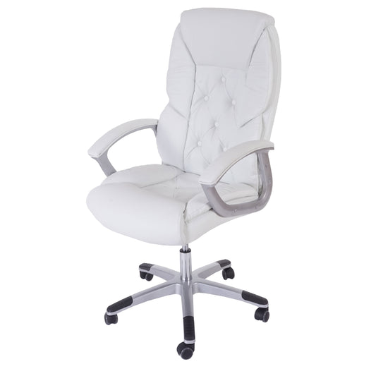Professionele bureaustoel L42 XXL, directiedraaistoel, 150kg belastbaar kunstleder ~ wit