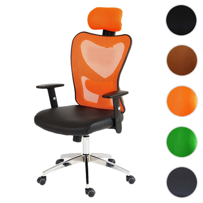 Professionele bureaustoel Atlanta, bureaustoel bureaustoel, kunstleer ~ oranje