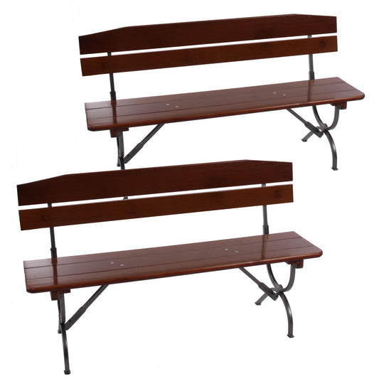 Set van 2 banken met rugleuning voor biertafelset Festzeltgarnitur Linz ~ 150 cm