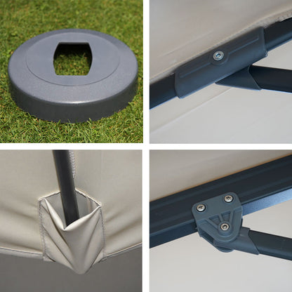 Zweefparasol MCW-A96, parasol, rond Ø 4m polyester aluminium/staal 27kg ~ crème zonder voet