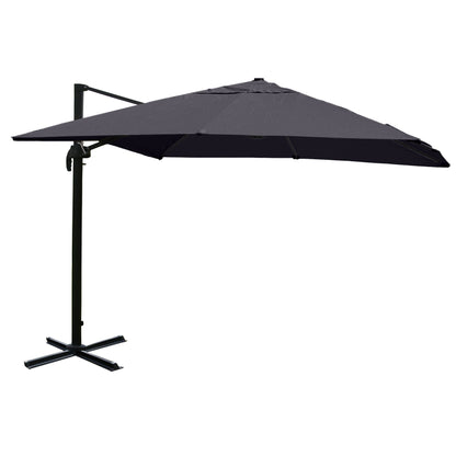 Zweefparasol MCW-A96, parasol, 3x4m (Ø5m) polyester/aluminium 26kg ~ antraciet zonder voet