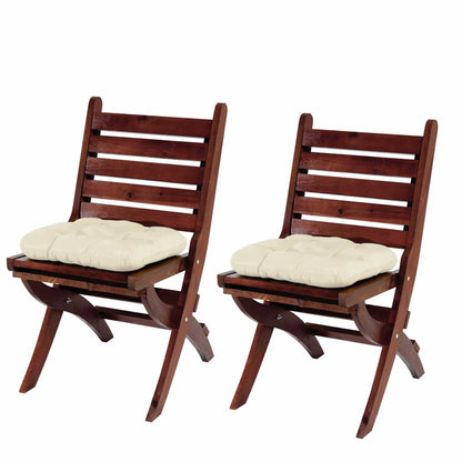 Set van 2 zitkussens Dublin, stoelkussen 41x38x8cm ~ crème