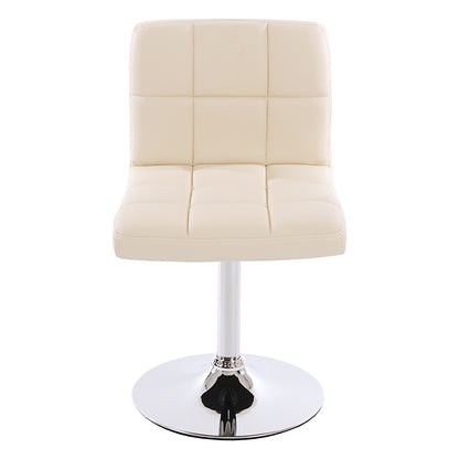 Set van 6 eetkamerstoelen Bureaustoel Stoel Kavala kunstleer chroom ~ crème