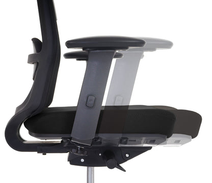 Bureaustoel MERRYFAIR Forte, bureaustoel, verschuifbare ergonomische functie ~ zwart, met hoofdsteun