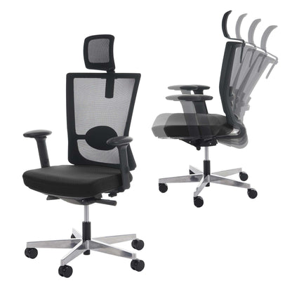 Bureaustoel MERRYFAIR Forte, bureaustoel, verschuifbare ergonomische functie ~ zwart, met hoofdsteun