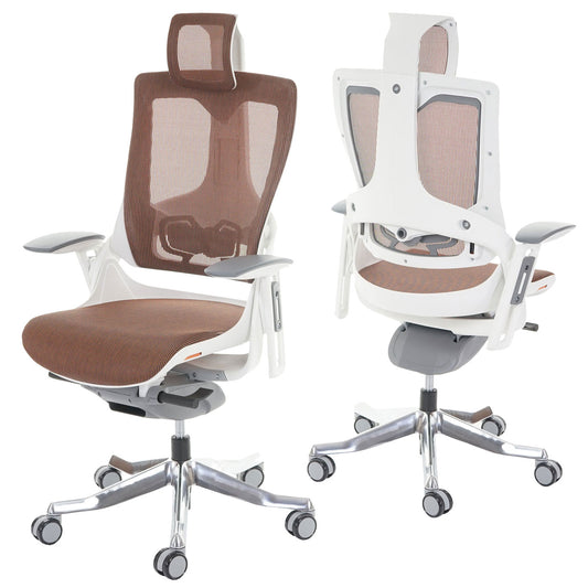 Bureaustoel MERRYFAIR Wau 2, bureaustoel draaistoel, bekleed/mesh, ergonomisch ~ mandarijn