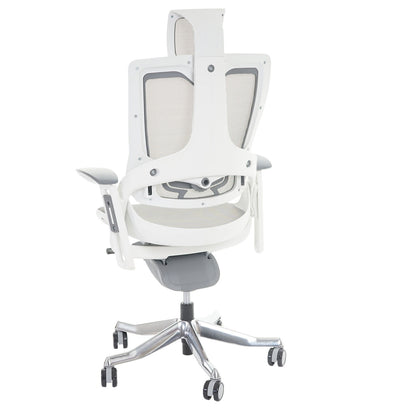 Bureaustoel MERRYFAIR Wau 2, bureaustoel draaistoel, bekleed/mesh, ergonomisch ~ wit-grijs