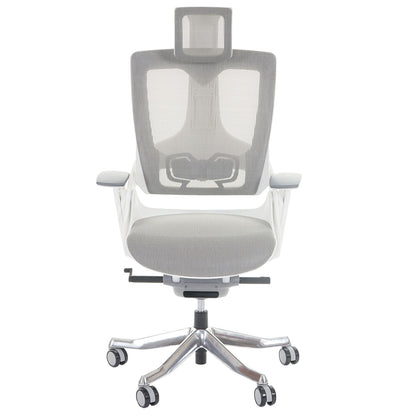 Bureaustoel MERRYFAIR Wau 2, bureaustoel draaistoel, bekleed/mesh, ergonomisch ~ wit-grijs