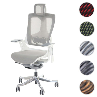 Bureaustoel MERRYFAIR Wau 2, bureaustoel draaistoel, bekleed/mesh, ergonomisch ~ wit-grijs