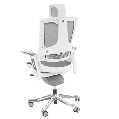 Bureaustoel MERRYFAIR Wau 2, bureaustoel draaistoel, bekleed/mesh, ergonomisch ~ zwart-grijs