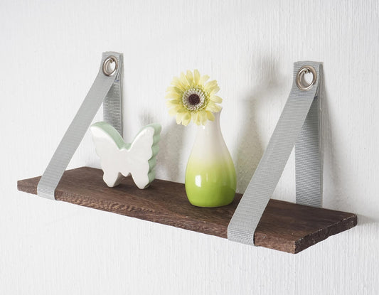 Wandplank Var, hangplank Plank, shabby look, vintage 21x50cm ~ bruin