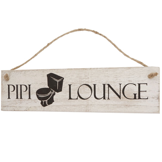 Wandbord plas-lounge, decoratief houten bord, shabby look 11x43x1cm wit