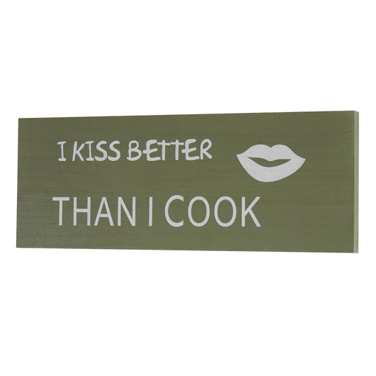 Wandbord Kiss, decoratief houten bord, shabby-look vintage 40cm