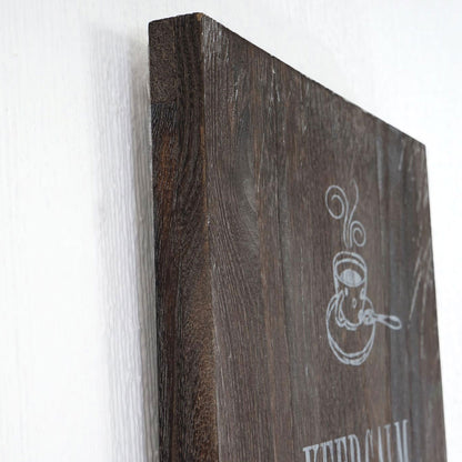 Wandbord Koffie, decoratief houten bord, shabby-look vintage 40x30cm