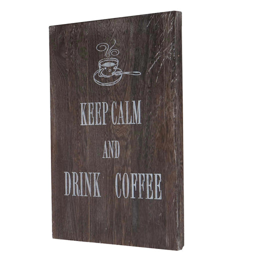 Wandbord Koffie, decoratief houten bord, shabby-look vintage 40x30cm