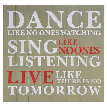 Wandbord Dance, decoratief houten bord, shabby-look vintage 60x60cm ~ groen