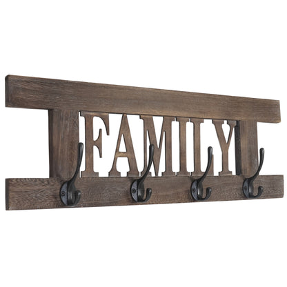 2-delige wandkapstokset MCW-C60 Home+Family kapstokpaneel, shabby look vintage ~ bruin, shabby