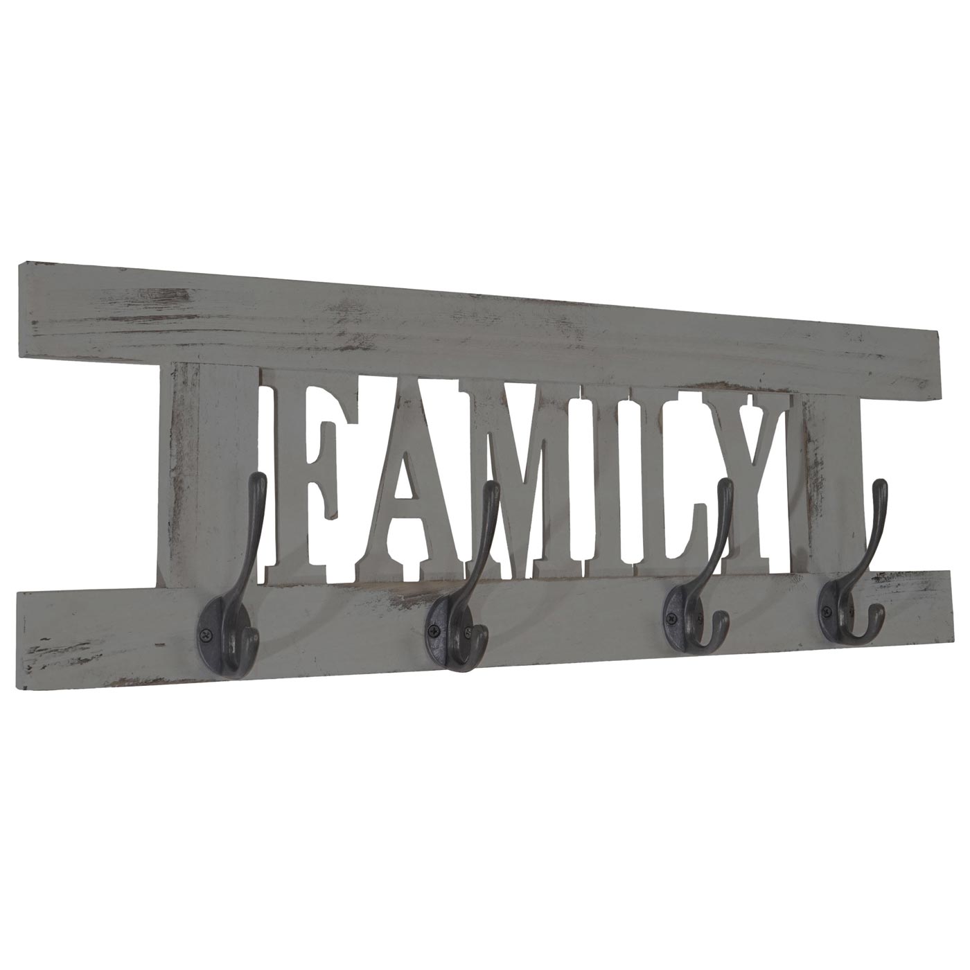2-delige wandkapstokset MCW-C60 Home+Family kapstokpaneel, shabby look vintage ~ grijs, shabby