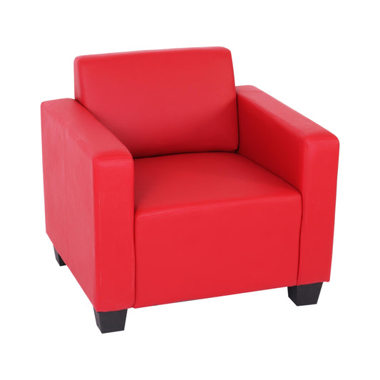 Modulaire loungestoel Lyon, kunstleer ~ rood