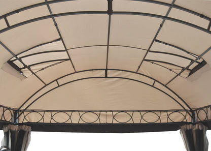 Pergola Daroca, tuinpaviljoen, 10cm luxe aluminium frame met zijwand + muggengaas 4,5x3,5m