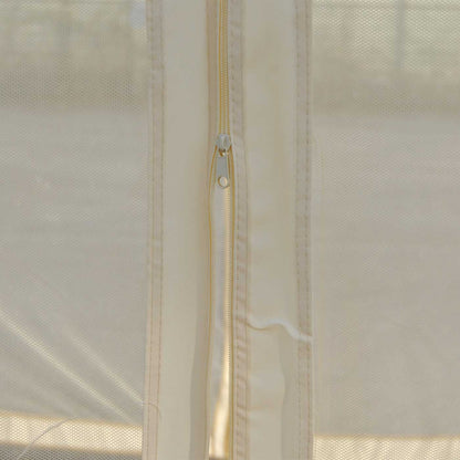 Pergola Cadiz, tuinpaviljoen, stevig 7cm frame met zijwand + muggengaas ~ crème 4x4m