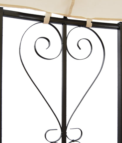 Pergola Almeria, rond tuinpaviljoen, stevig stalen frame Ø 3m ~ crème