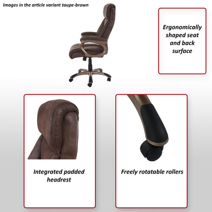Bureaustoel Dallas, bureaustoel directiestoel, MVG-gecertificeerd ~ suède look donkergrijs