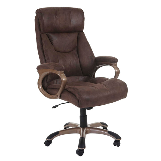 Bureaustoel Dallas, bureaustoel directiestoel, MVG-gecertificeerd ~ suède look taupe-bruin