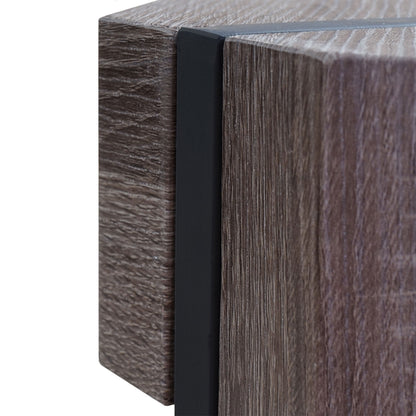 Kos T574 salontafel, bijzettafel, 52x50x50cm ~ Donker eiken, donker metalen poten MVG-gecertificeerd