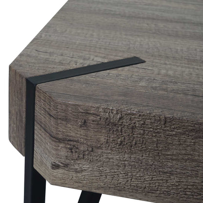 Kos T573 salontafel, woonkamertafel, 43x110x60cm MVG-gecertificeerd ~ wild eiken, donker metalen poten
