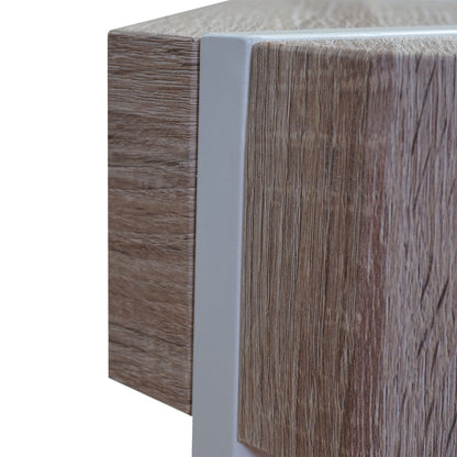 Kos T574 salontafel, bijzettafel, 52x50x50cm MVG-gecertificeerd ~ eiken, lichtgekleurde metalen poten