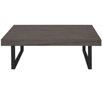 Kos T576 salontafel, woonkamertafel, 40x110x60cm MVG-gecertificeerd ~ Donker eiken, donker metalen poten