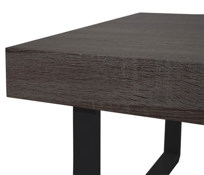 Kos T576 salontafel, woonkamertafel, 40x110x60cm MVG-gecertificeerd ~ Donker eiken, donker metalen poten
