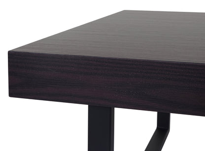 Salontafel Kos T576, woonkamertafel 40x110x60cm MVG-gecertificeerd ~ Wengé, donkere metalen poten