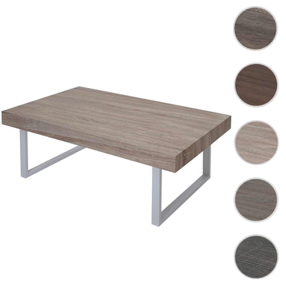 Kos T576 salontafel, woonkamertafel, 40x110x60cm MVG-gecertificeerd ~ eiken, lichtgekleurde metalen poten
