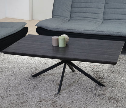 Kos T577 salontafel, woonkamertafel, 40x110x60cm MVG-gecertificeerd ~ Zwart eiken, donker metalen poten