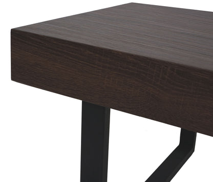 Kos T576 salontafel, woonkamertafel, 40x110x60cm MVG-gecertificeerd ~ Bruin eiken, donker metalen poten