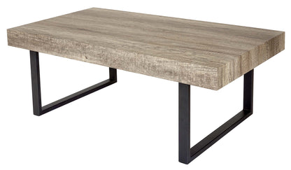 Kos T576 salontafel, woonkamertafel, 40x110x60cm MVG-gecertificeerd ~ wild eiken, donker metalen poten