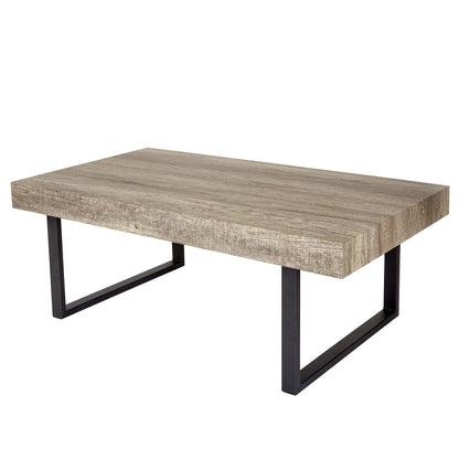 Kos T576 salontafel, woonkamertafel, 40x110x60cm MVG-gecertificeerd ~ wild eiken, donker metalen poten