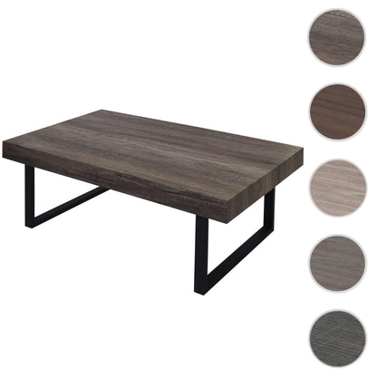 Kos T576 salontafel, woonkamertafel, 40x110x60cm MVG-gecertificeerd ~ wild eiken, donker metalen poten
