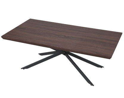 Kos T577 salontafel, woonkamertafel, 40x110x60cm MVG-gecertificeerd ~ Bruin eiken, donker metalen poten