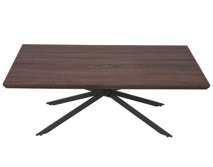 Kos T577 salontafel, woonkamertafel, 40x110x60cm MVG-gecertificeerd ~ Bruin eiken, donker metalen poten