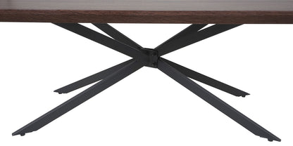 Kos T577 salontafel, woonkamertafel, 40x110x60cm MVG-gecertificeerd ~ Bruin eiken, donker metalen poten