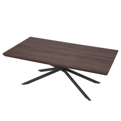 Kos T577 salontafel, woonkamertafel, 40x110x60cm MVG-gecertificeerd ~ Bruin eiken, donker metalen poten