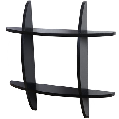 Wandplank Nantes, hangende boekenplank, 60x60x12cm ~ zwart